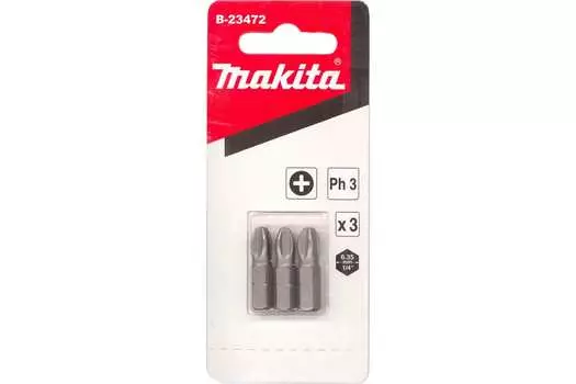 Набор бит Makita, PH3, 3шт. (B-23472)