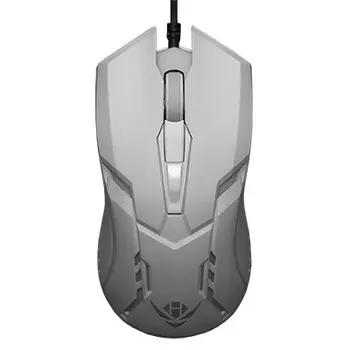 Мышь проводная Nakatomi MOG-05U, 1600dpi, оптическая светодиодная, USB, белый (65565)