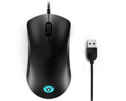 Мышь проводная Lenovo GY50X79384, 8000dpi, оптическая светодиодная, USB, черный