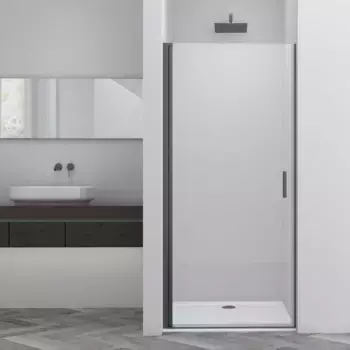 Душевая дверь в нишу Vincea Alpha 90х195 профиль темный хром стекло прозрачное