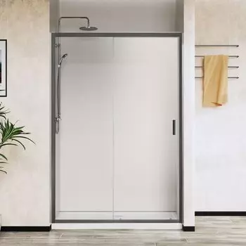 Душевая дверь в нишу Vincea City VDS-5CT120CLGM 120 см, профиль вороненая сталь, стекло прозрачное