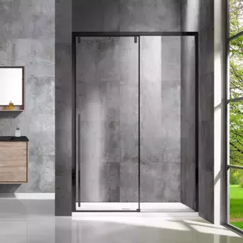 Душевая дверь в нишу Vincea Lugano VDS-1L130CLB-1 130 см, профиль черный
