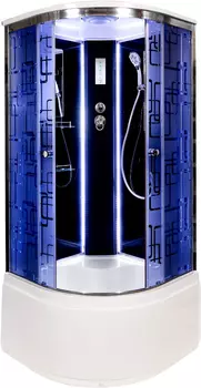 Душевая кабина DETO BM4590LEDBLACK с высоким поддоном, с сиденьем
