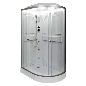 Душевая кабина Deto L 120х80 с гидромассажем, хром (L602LLED+GM)