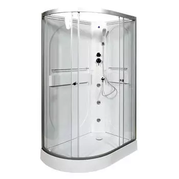 Душевая кабина Deto L 120х80 с гидромассажем, хром (L602RNLED+GM)