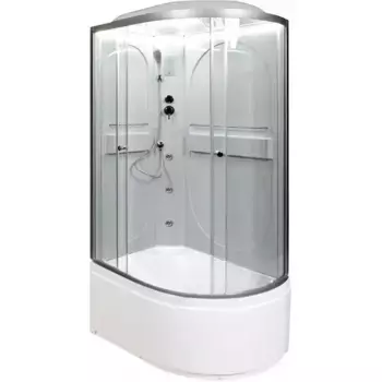 Душевая кабина Deto L 120х80 с гидромассажем, хром (L620LLED+GM)