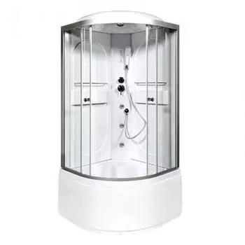 Душевая кабина Deto L 80х80 с гидромассажем и электрикой, хром (L680GM+EL)