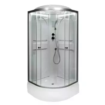 Душевая кабина Deto L 90х90 с подсветкой, хром (L590LED)