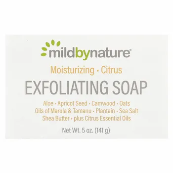 Mild By Nature, отшелушивающее мыло, с маслами марулы, таману и ши, с цитрусовым ароматом, 141 г (5 унций)