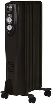 Обогреватель масляный Ballu Classic Black BOH/CL-07BRN, 1.5 кВт, до 20 м, секций: 7, термостат, регулировка температуры, механическое управление, напольный, черный