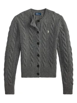 Кардиган фактурной вязки POLO RALPH LAUREN, серый