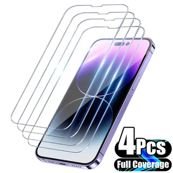 4 шт. 4 шт. HD полная защитная пленка для экрана для iPhone 14 11 12 13 Pro Max закаленное стекло для iPhone X XR XS Max 6 7 8 Plus защитная пленка iPhone 14 Plus белый