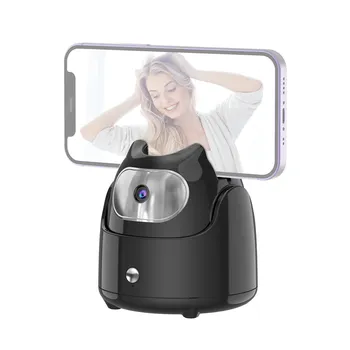 AI Автоматическое отслеживание лица Gimbal Desktop Selfie Стабилизатор для телефона Robot Cameraman Вращение на 360 градусов Нет белый