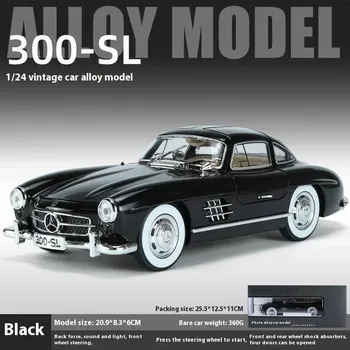 1/24 Mercedes-Benz 300SL 1936 Классическая машина Литая модель автомобиля Звук Свет Детские игрушки Коллекционные предметы Хобби Подарки на день рождения красный