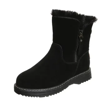 Женская мода Plus Velvet Короткие сапоги Зимние сапоги Теплые зимние походные ботинки 35