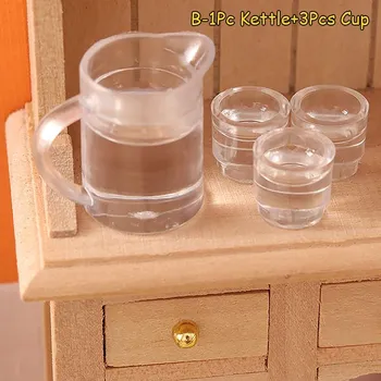 1Комплект 1:12 кукольных миниатюрных чайников, стаканов с лимонной водой, модель детской ролевой игры, игрушка A 1Set