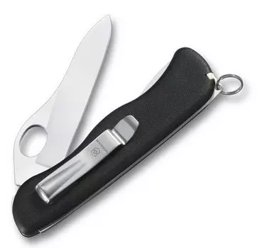Нож перочинный Victorinox Sentinel One Hand 111 мм с фиксатором лезвия, 5 функций, черный