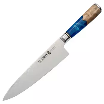 Нож кухонный Tuotown DM003, сталь VG-10 Damascus, рукоять дерево/эпоксидка