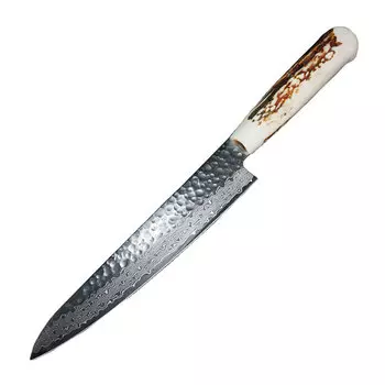 Нож кухонный универсальный Sakai Takayuki, сталь Aus-10 Damascus Sweden Steel, рукоять олений рог