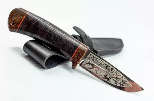 Нож Малек-2 с рисунком, сталь 95х18, кожа