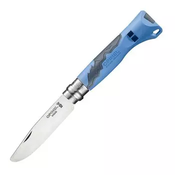 Нож Opinel №7 Outdoor Junior, закругленное острие, нержавеющая сталь, синий