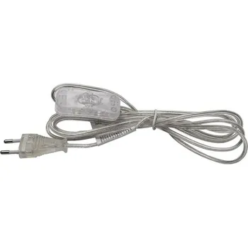 Сетевой шнур (с выключателем) прозрачный, 2м, Feron DM107 41152