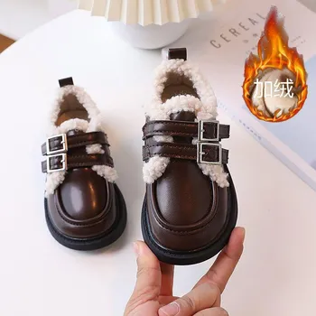 Новые детские кожаные туфли Single Shoes 23 чёрный