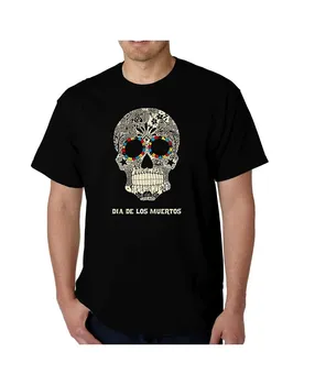 Мужская футболка word art - dia de los muertos LA Pop Art, черный