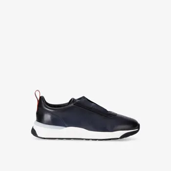 Низкие кроссовки Innova из перфорированной кожи Santoni, синий