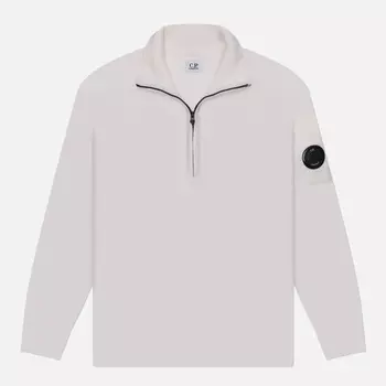 Мужской свитер C.P. Company Extra Fine Merino Half Zip, цвет белый, размер M