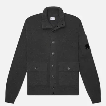 Мужской свитер C.P. Company Lambswool GRS Buttoned Knit, цвет серый, размер M