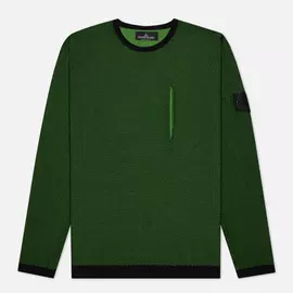 Мужской свитер Stone Island Shadow Project Light Double Face Mesh Crew Neck, цвет зелёный, размер L