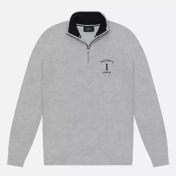 Мужской свитер Hackett Heritage No.1 Half-Zip, цвет серый, размер XXXL