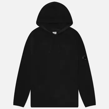 Мужской свитер C.P. Company Cotton Chenille Hoodie Full Knit, цвет чёрный, размер XL