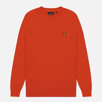 Мужской свитер Lyle & Scott Cotton Crew Neck Regular Fit, цвет оранжевый, размер XL