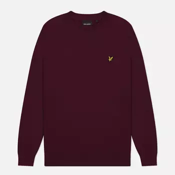 Мужской свитер Lyle & Scott Cotton Crew Neck Regular Fit, цвет бордовый, размер XXL