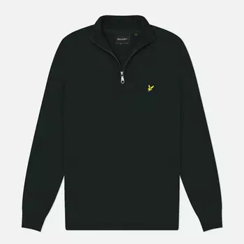 Мужской свитер Lyle & Scott Cotton Merino Quarter Zip, цвет зелёный, размер XL