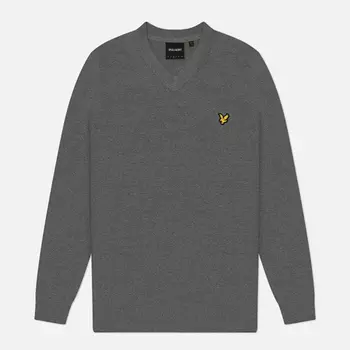 Мужской свитер Lyle & Scott Cotton Merino V-Neck, цвет серый, размер XL