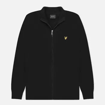 Мужской свитер Lyle & Scott Lambswool Blend Zip Through, цвет чёрный, размер S