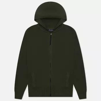 Мужской свитер MA.Strum Milano Knit Full Zip Hoodie, цвет оливковый, размер L