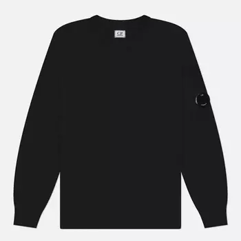 Мужской свитер C.P. Company Cotton Crepe Crew Neck Lens Knit, цвет чёрный, размер M