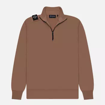 Мужской свитер MA.Strum Quarter Zip, цвет коричневый, размер XXXL