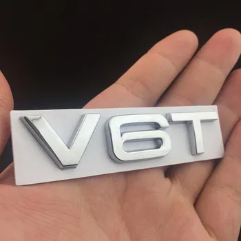 3D металлический черный красный хромированный логотип V6T V8T эмблема автомобильного крыла значок Stikcer аксессуары красный