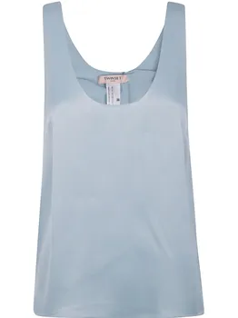 TWINSET атласная блузка, синий