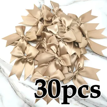 Розовые атласные банты 30 шт