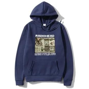 Толстовка Radiohead Unisex для детей в стиле хип-хоп Толстовки Radiohead унисекс для женщин Harajuku Пуловер унисекс для девочек WoUnisex Толстовка Рэппер Пот Дети 2XL