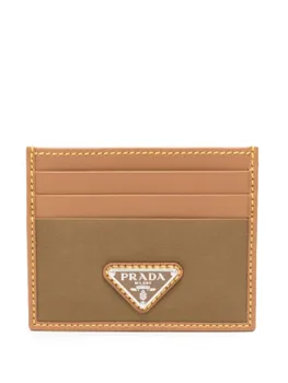 Prada картхолдер с логотипом, коричневый