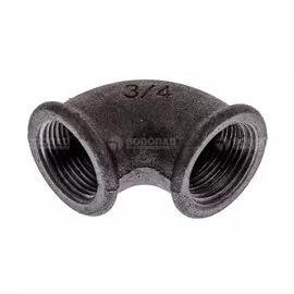 Уголок 3/4" ВР чугунный черный