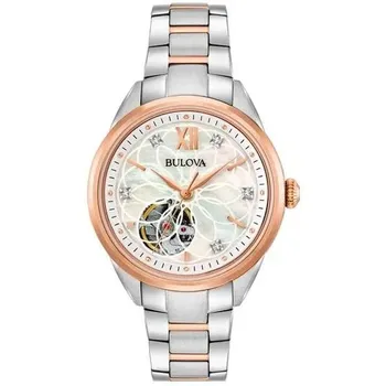 Японские наручные женские часы Bulova 98P170. Коллекция Automatic Ladies