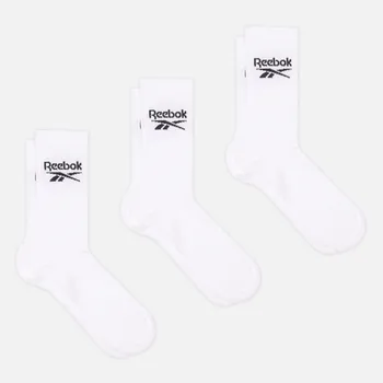 Комплект носков Reebok Crew BL 3-Pack, цвет белый, размер 43-45 EU